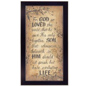 "For God So Loved" by Gail Eads, Ready to Hang Framed Print, Black Frame
