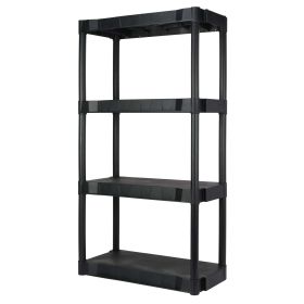 Black Plastic 4-Tier 56.2" H x 30"" W x 13.8" D, 280lb Total Capacity