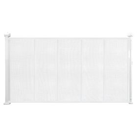 Retractable Baby Gate 34 in Tall Extend to 55 in Wide for Kids or Pets White