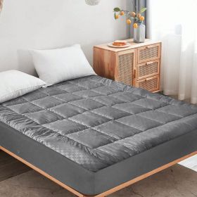 Solid-color embossed mattress bedspread,  Full size (Color: Gray)
